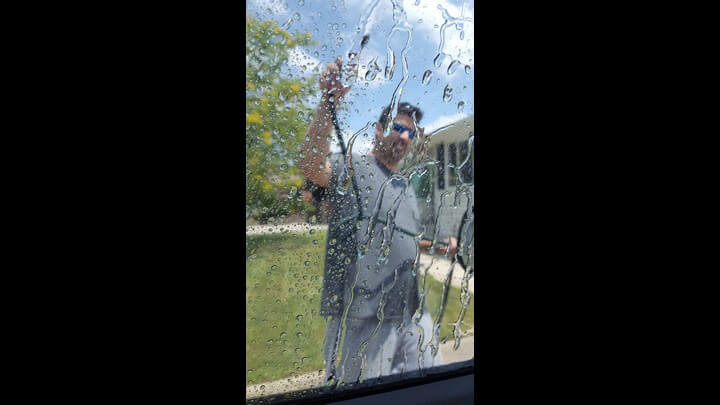 Daddy Washing The Car